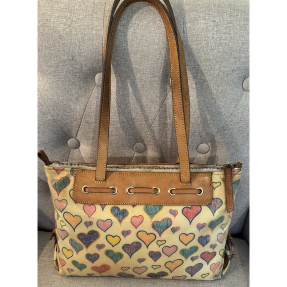 VINTAGE DOONEY & BOURKE Sweetheart Collection Scribble Heart Charm Shoulder Bag - Picture 6 of 16